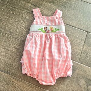 Southern Sunshine / Mermaid Ruffle Gingham Pink White Girl’s Onesie